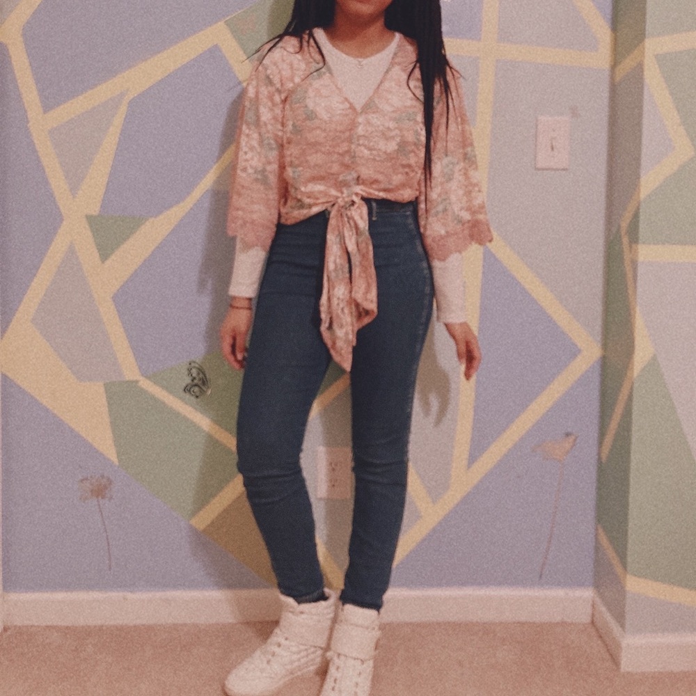 Pink see through top